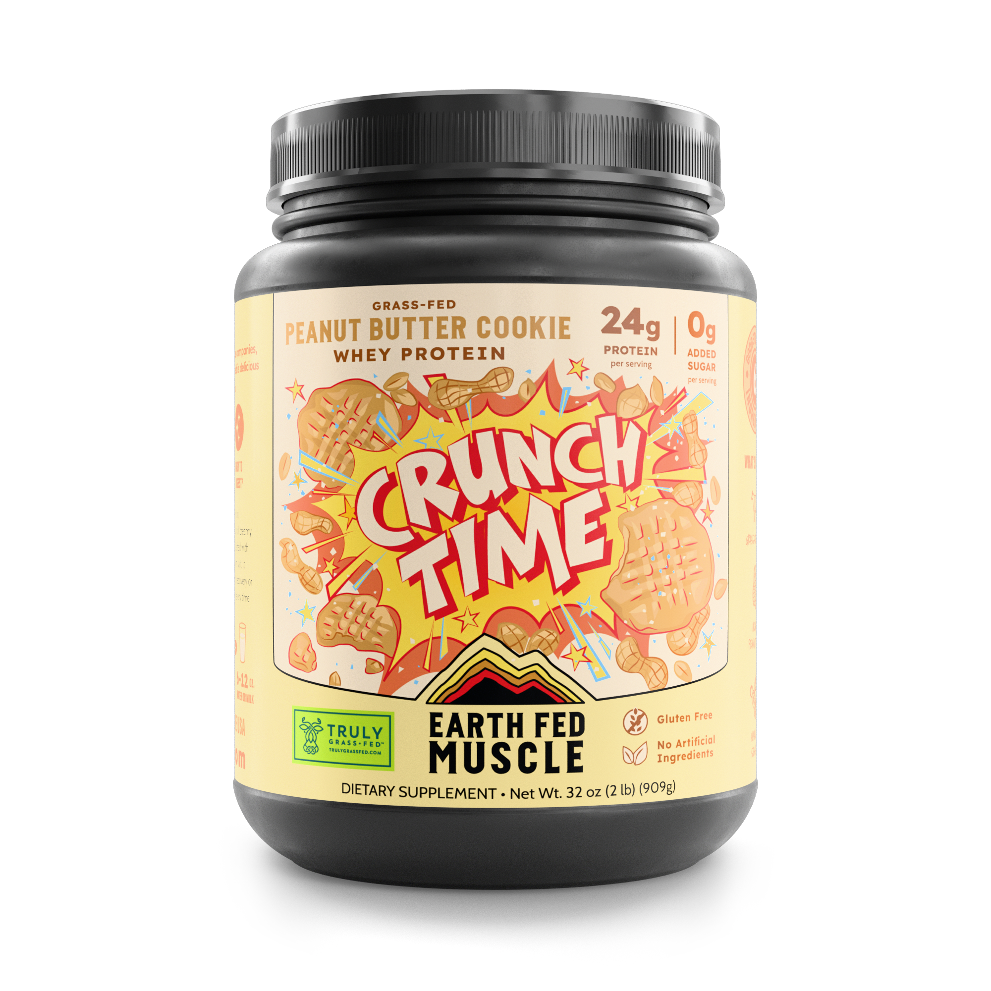 Crunch Time Peanut Butter Cookie Grass-Fed Whey  Earth Fed Muscle
