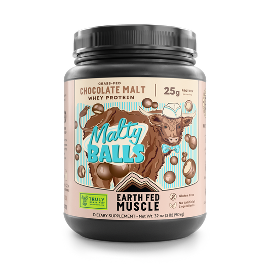 SEASONAL FLAVOR: Malty Balls Chocolate Malt Grass-Fed Whey Protein