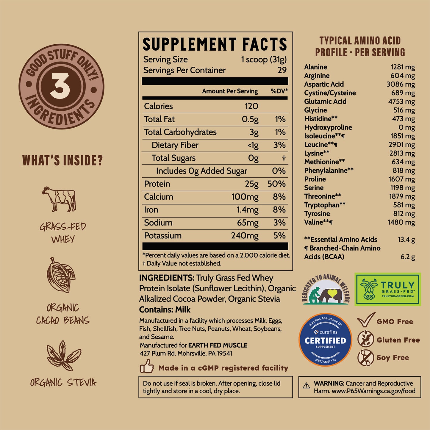 Chocolate Shakeup Chocolate Grass-Fed Whey Protein