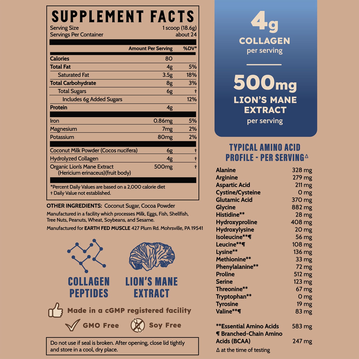 Morning Charge Chocolate Supernutrient Creamer with Lion’s Mane