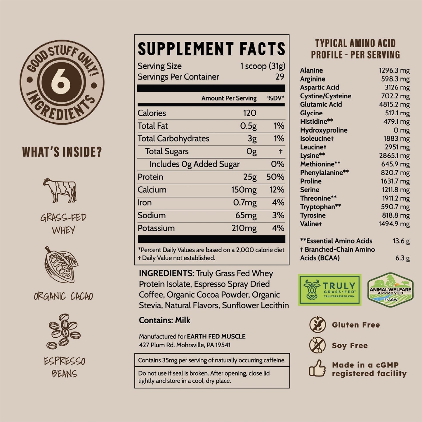 Magic Beans Mocha Grass-Fed Whey Protein