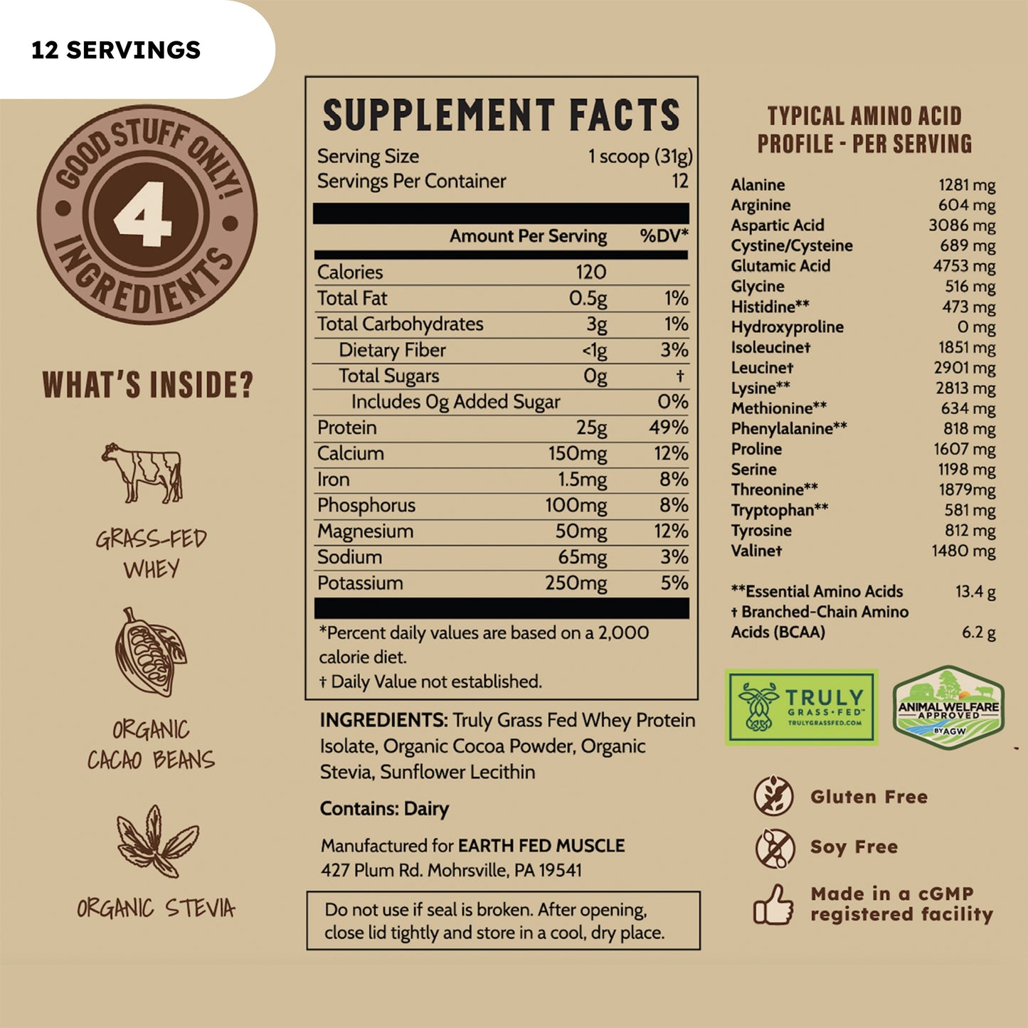 Chocolate Shakeup Chocolate Grass-Fed Whey Protein