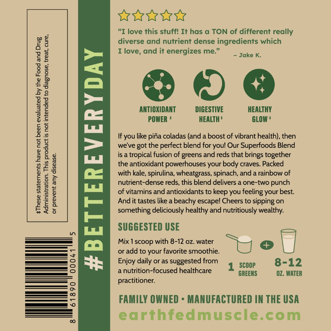 Greens + Reds Superfoods Blend Piña Colada (formerly known as The Greens Party)