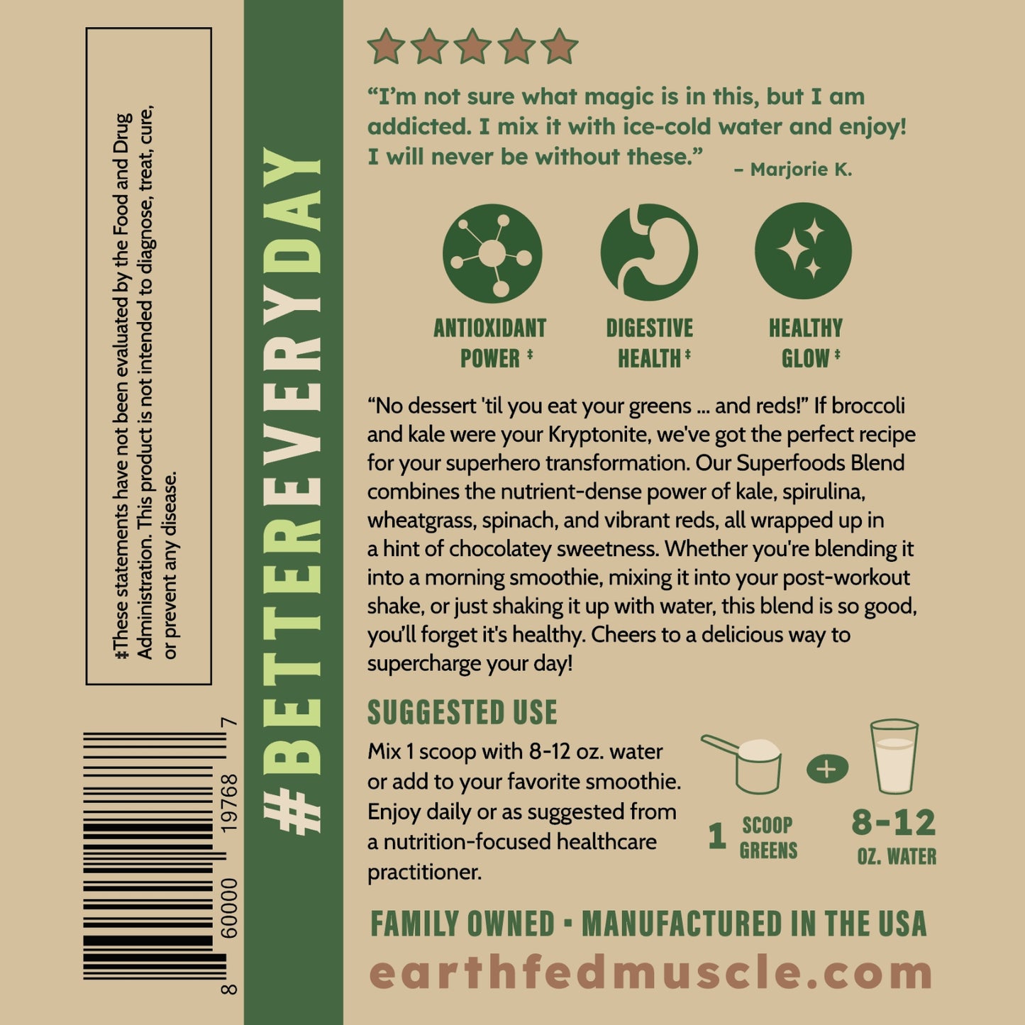 Greens + Reds Superfoods Blend Chocolate (formerly known as The Greens Party)
