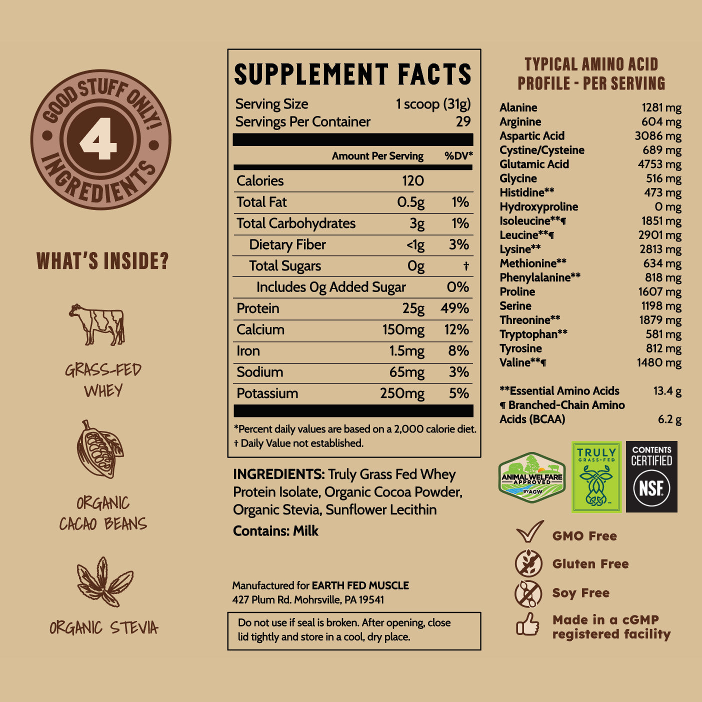 Chocolate Shakeup Chocolate Grass-Fed Whey Protein