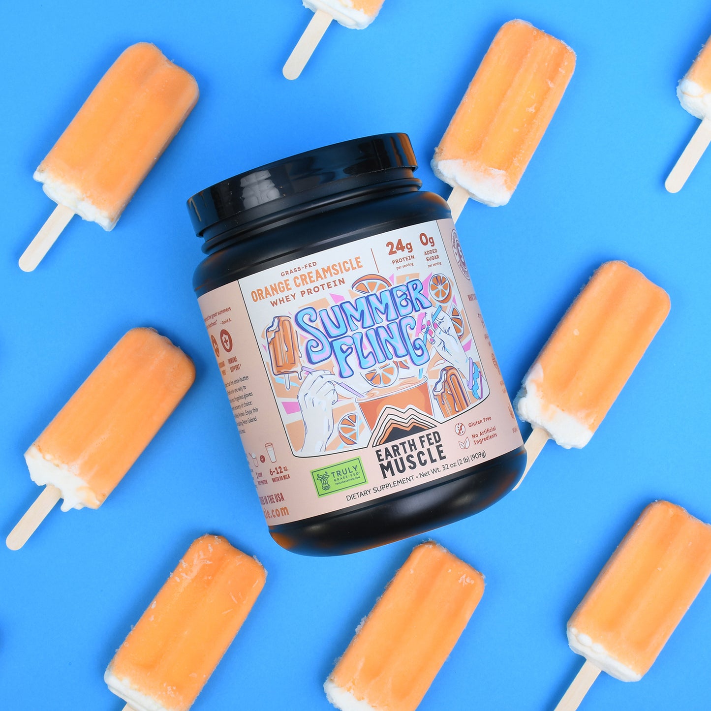 SEASONAL FLAVOR: Summer Fling Orange Creamsicle Grass-Fed Whey Protein