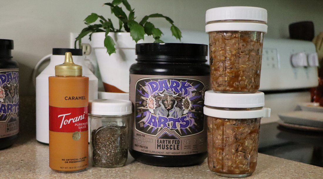 Salted Caramel Dark Arts Overnight Oats – Earth Fed Muscle