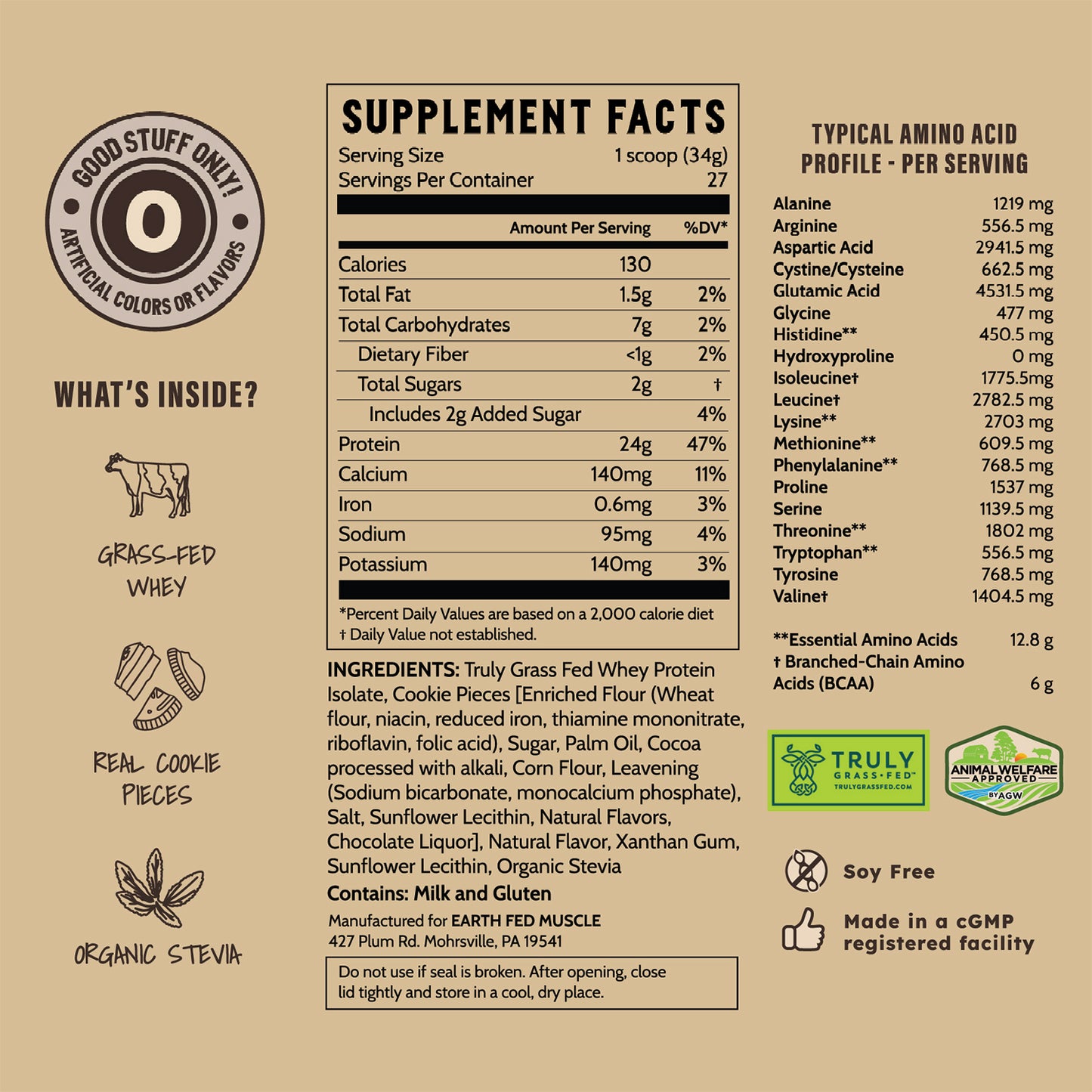 Husky Dunker Cookies 'n Cream Grass-Fed Whey Protein