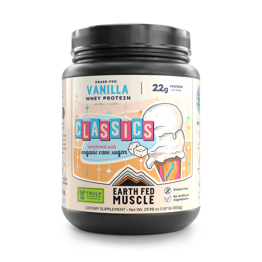 SEASONAL FLAVOR: Classics Vanilla Grass-Fed Whey Protein w/ Real Sugar