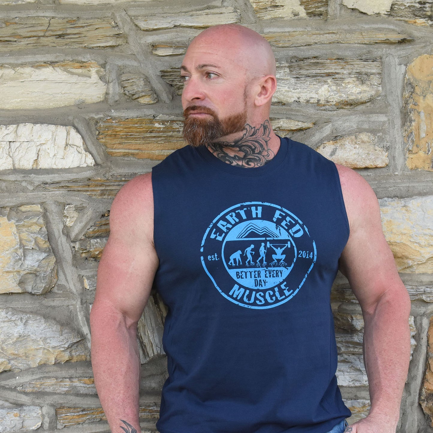 Navy Muscle Tank