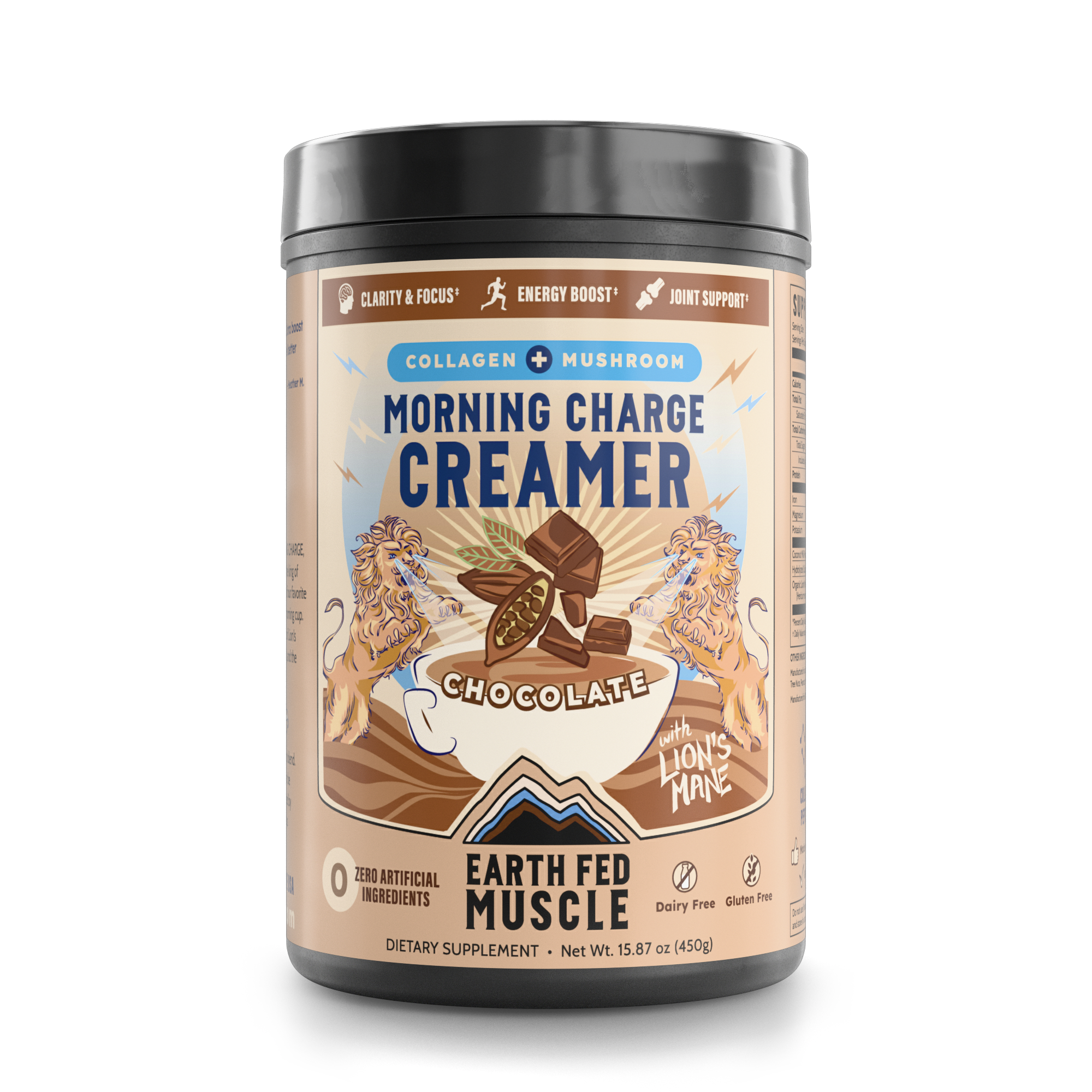 Choco Mane Morning Charge Chocolate Supernutrient Creamer with Lion’s Mane – Earth ...