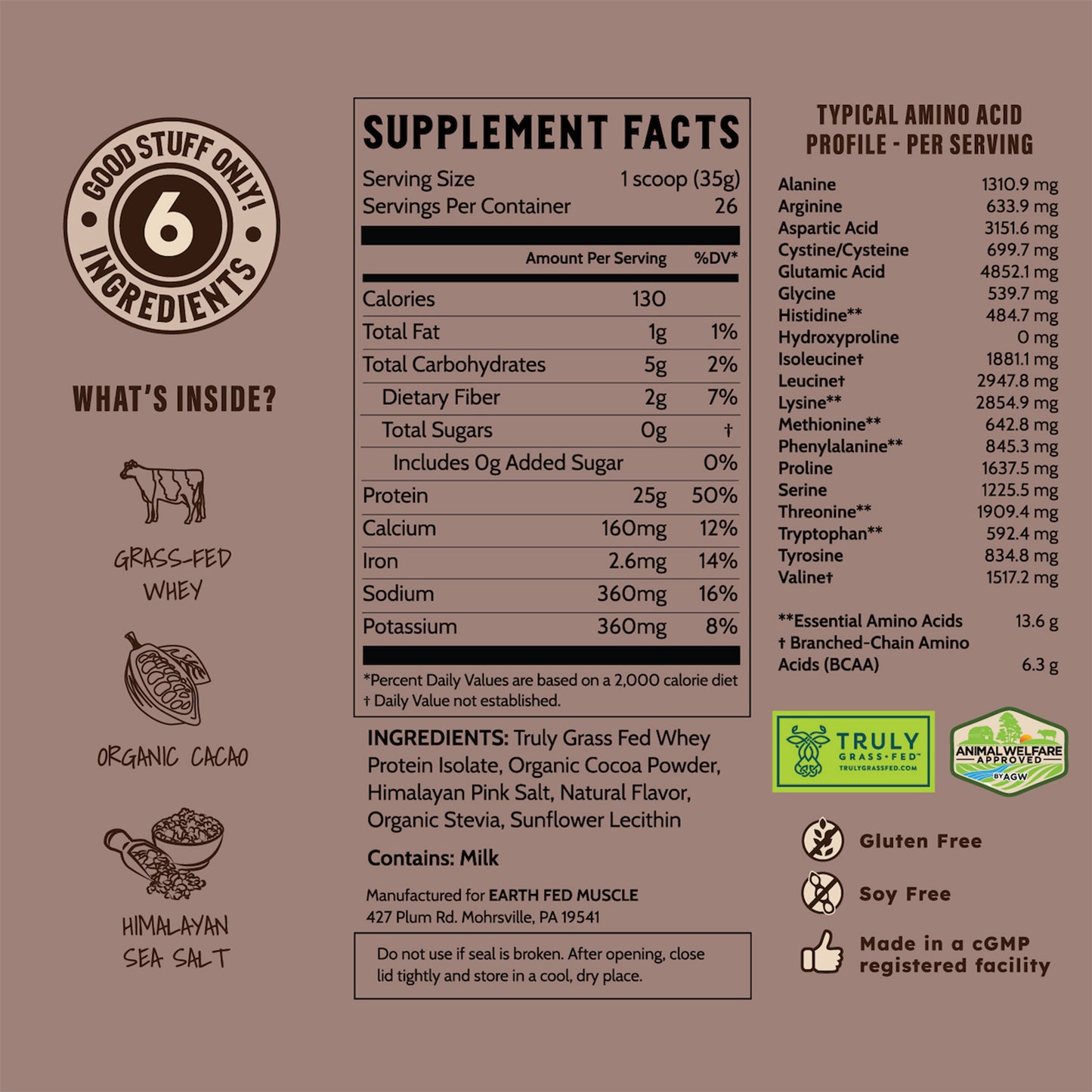 Dark Arts Salted Chocolate Grass-Fed Whey Protein