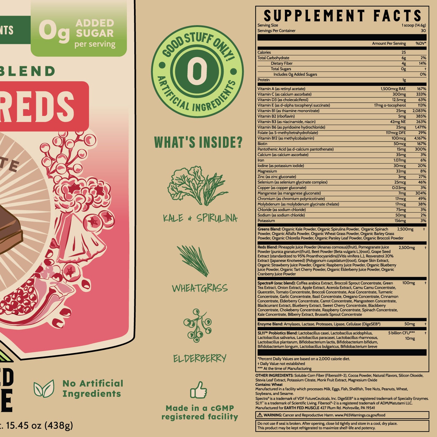 Greens + Reds Superfoods Blend Chocolate