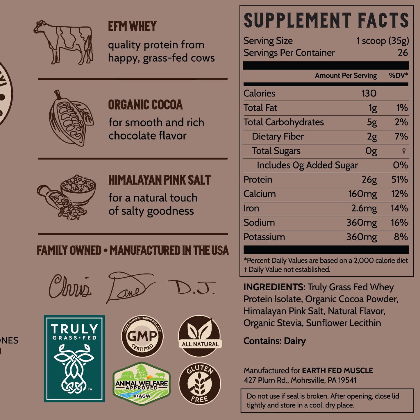 Dark Arts Salted Chocolate Grass Fed Protein