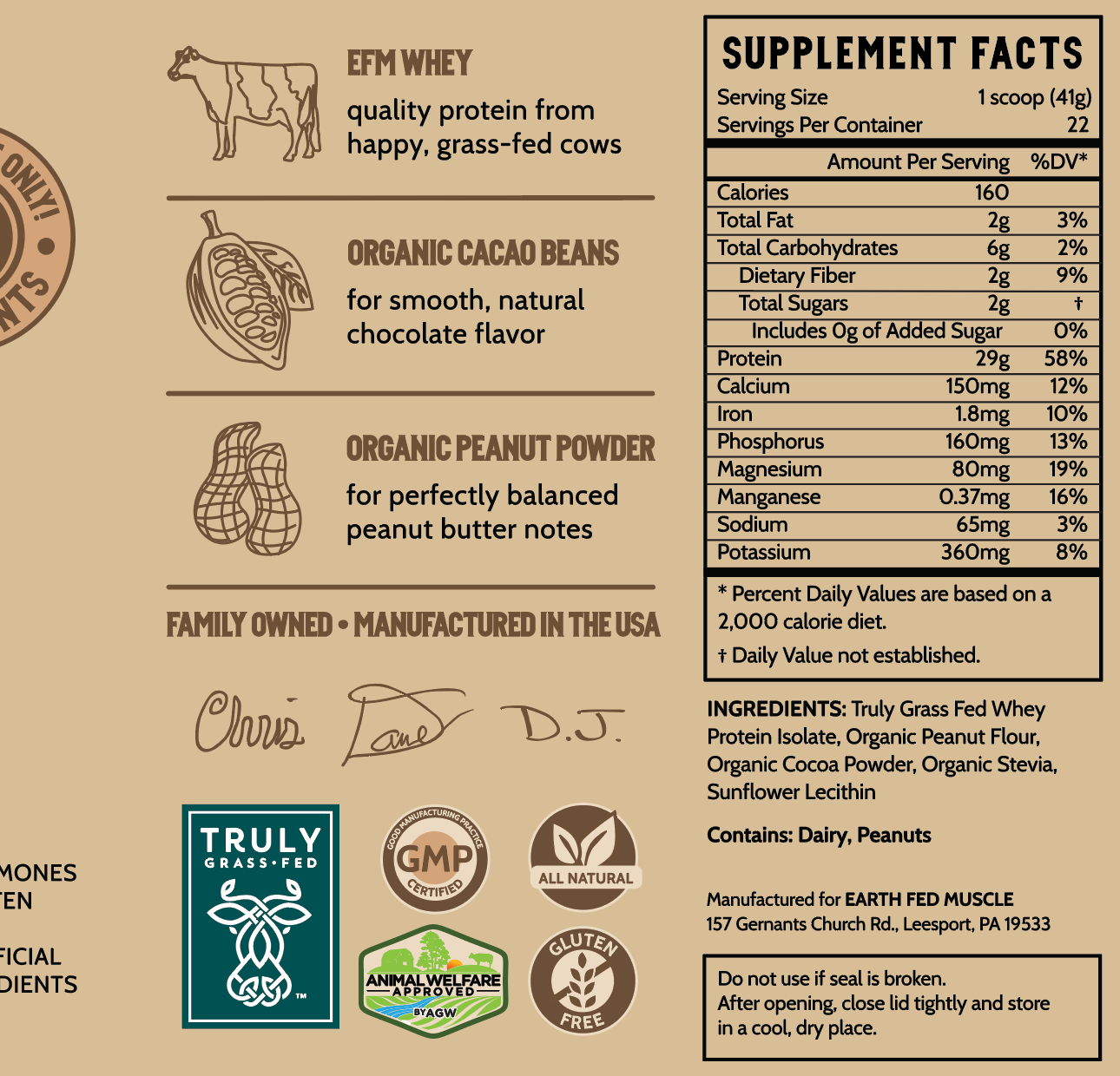 Friends with Benefits Peanut Butter Cup Grass Fed Protein