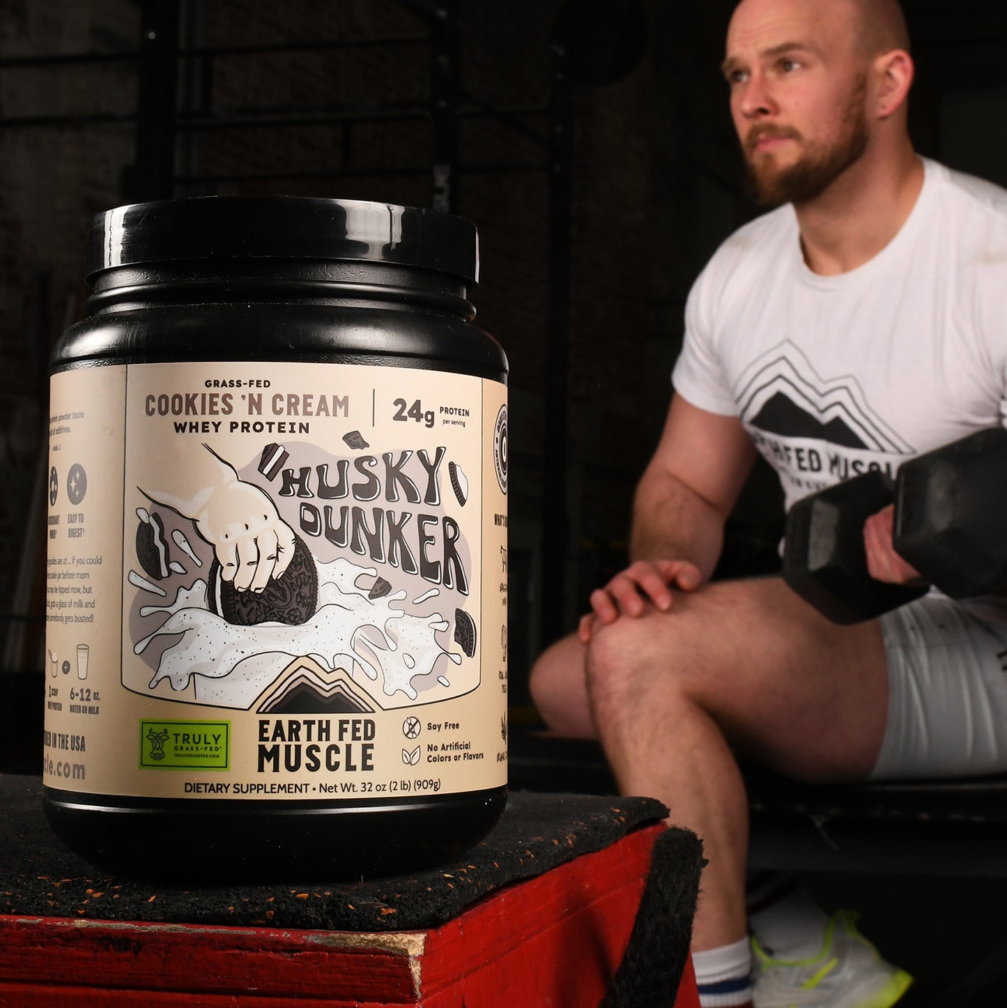 Husky Dunker Cookies 'n Cream Grass-Fed Whey Protein