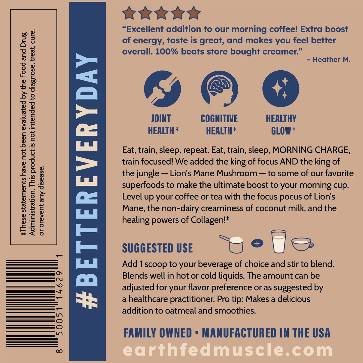 Morning Charge Chocolate Supernutrient Creamer with Lion’s Mane