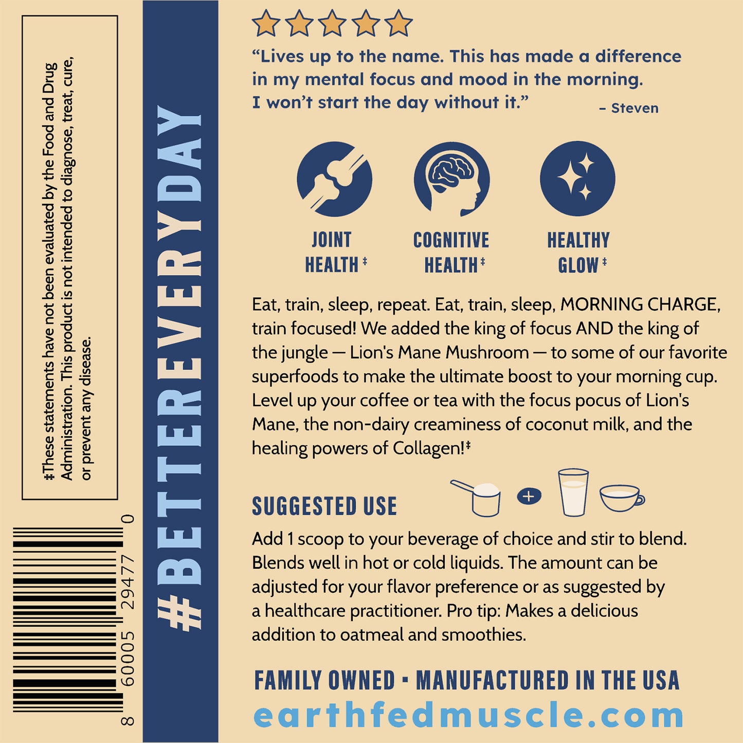 Morning Charge Vanilla Supernutrient Creamer with Lion’s Mane