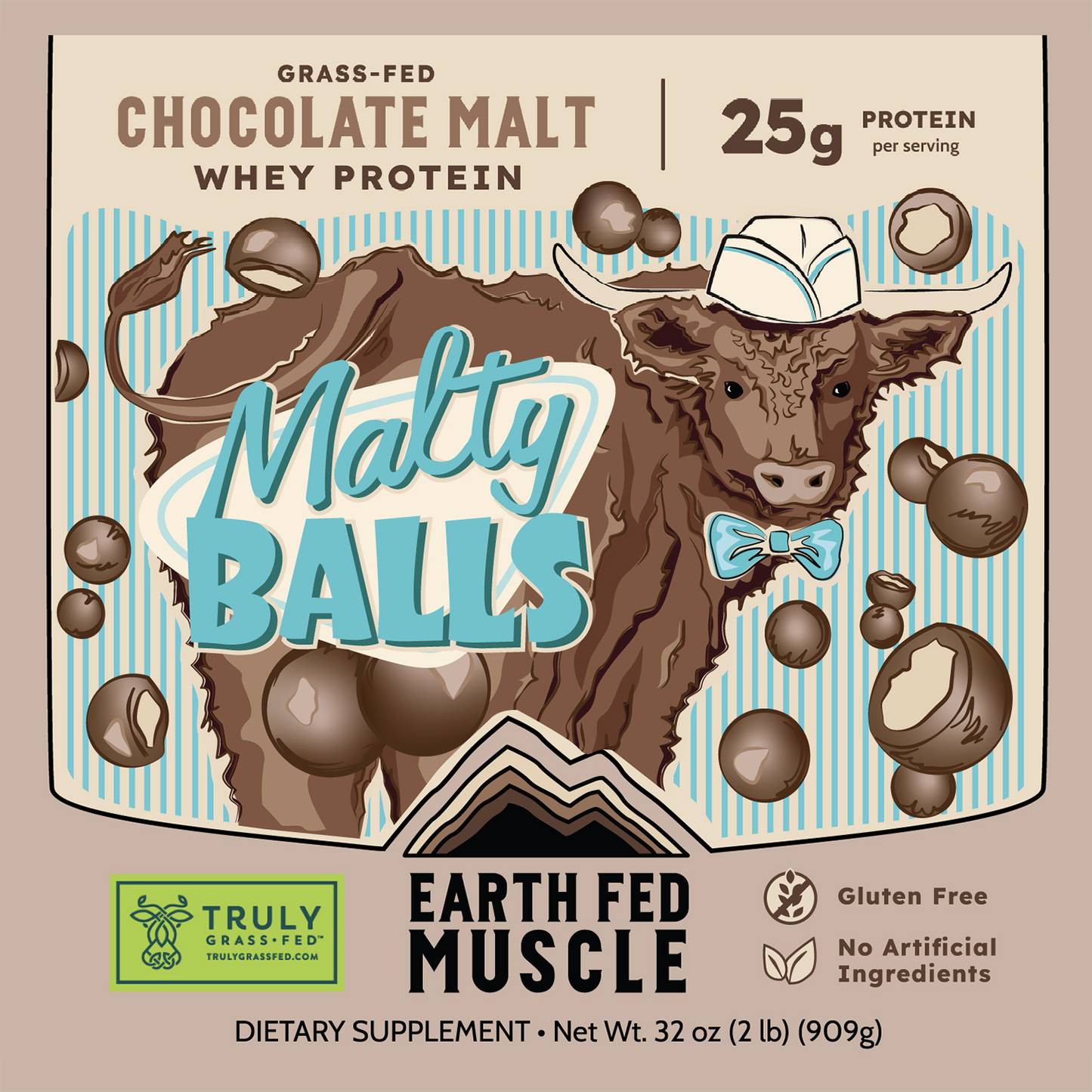 SEASONAL FLAVOR: Malty Balls Chocolate Malt Grass-Fed Whey Protein