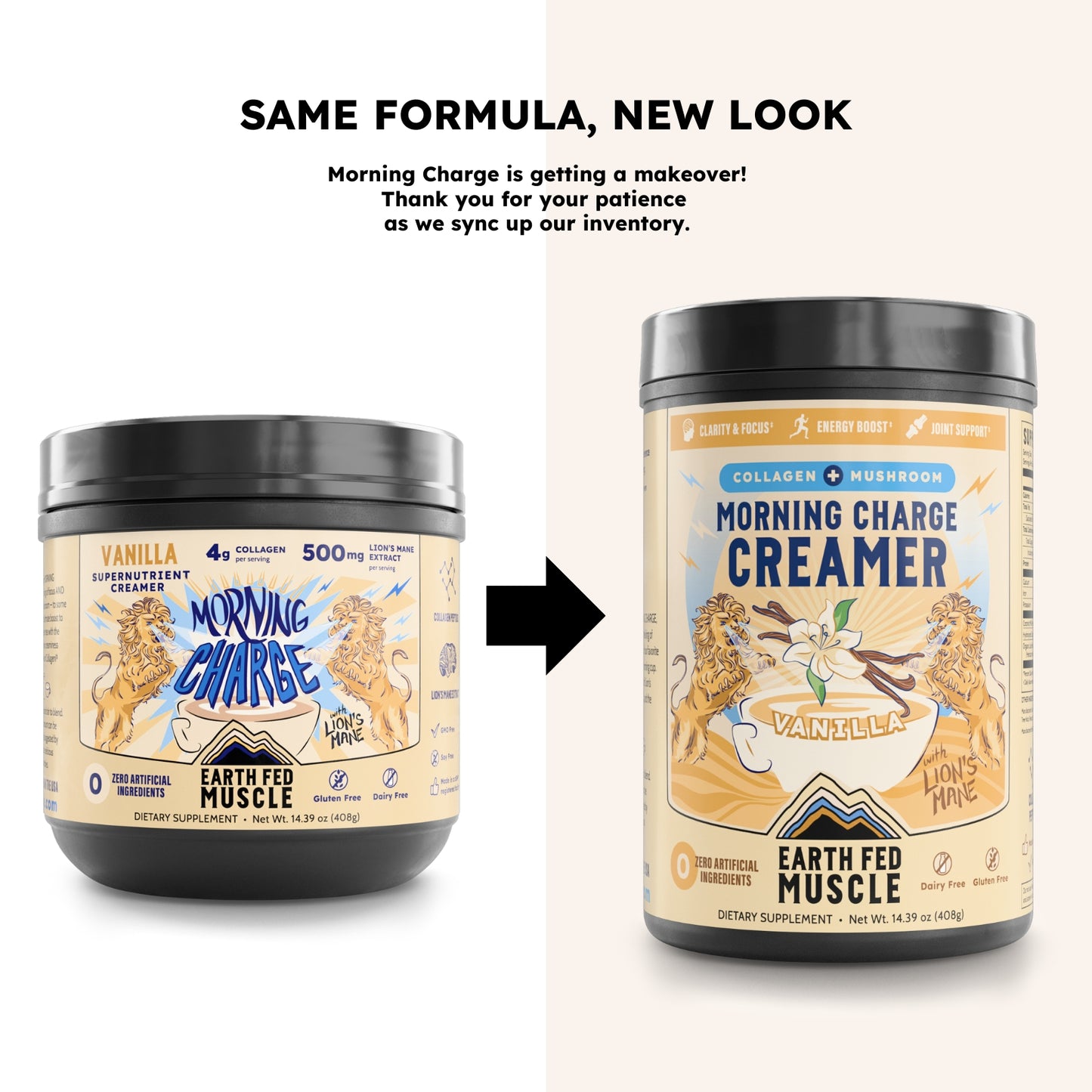 Morning Charge Vanilla Supernutrient Creamer with Lion’s Mane