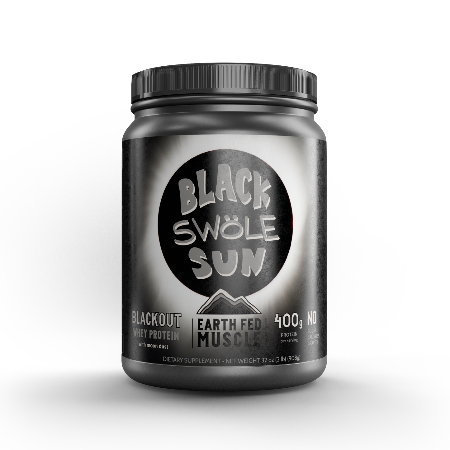 Black Swöle Sun Blackout Whey Protein with Moon Dust
