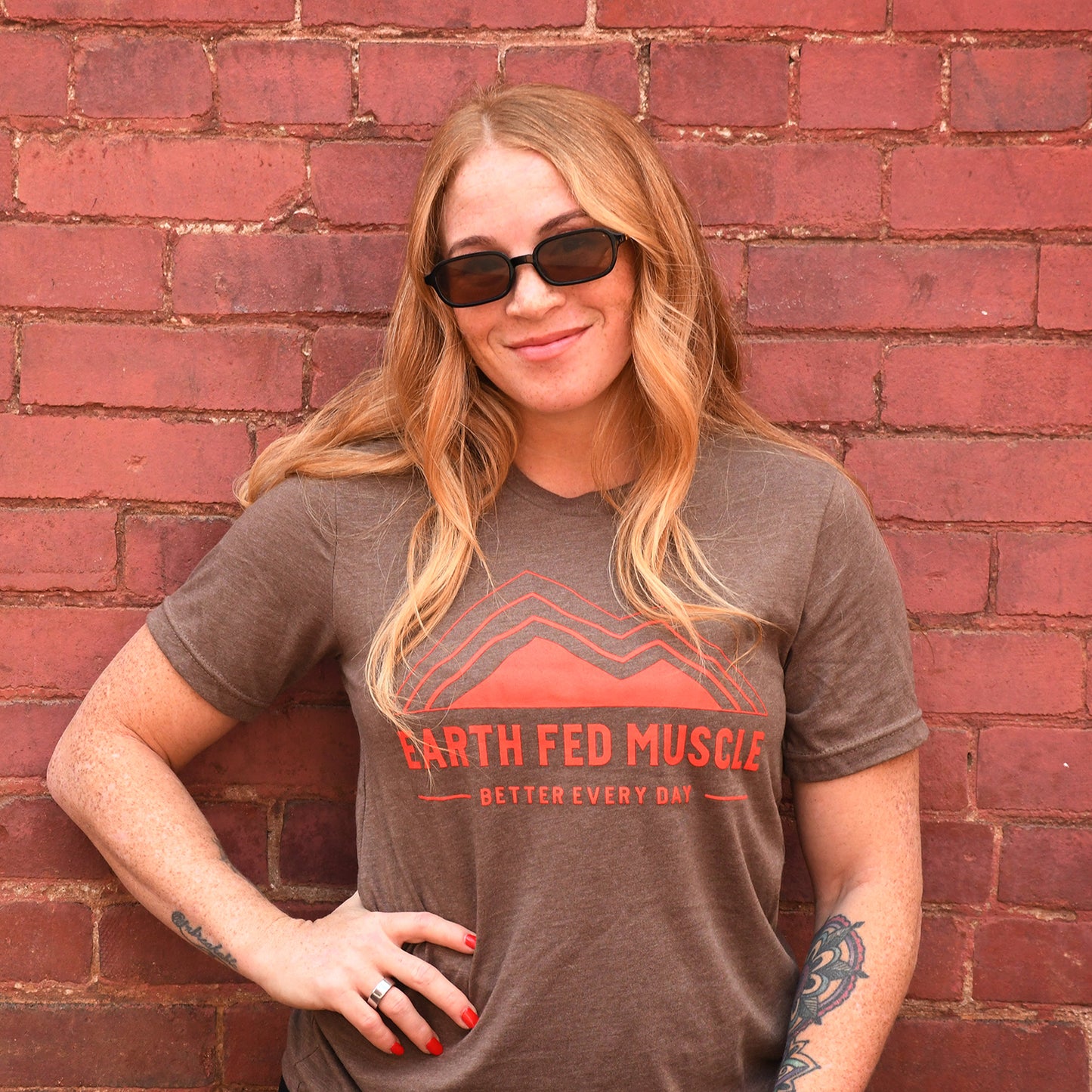 Heather Brown Logo Tee