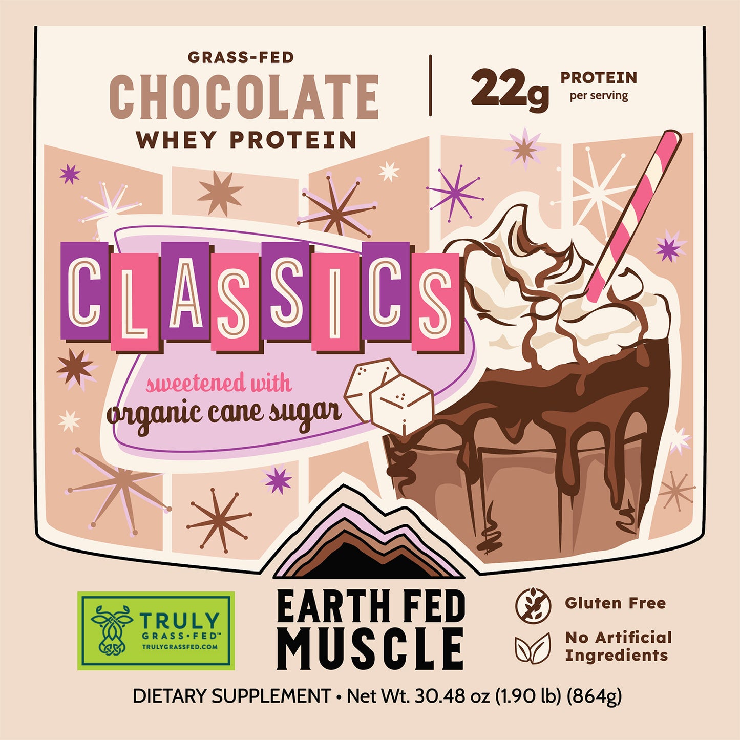 SEASONAL FLAVOR: Classics Chocolate Grass-Fed Whey Protein w/ Real Sugar