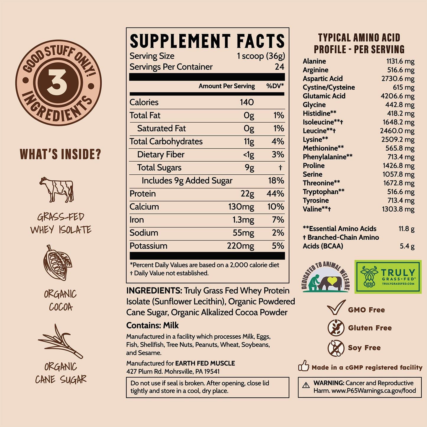 SEASONAL FLAVOR: Classics Chocolate Grass-Fed Whey Protein w/ Real Sugar