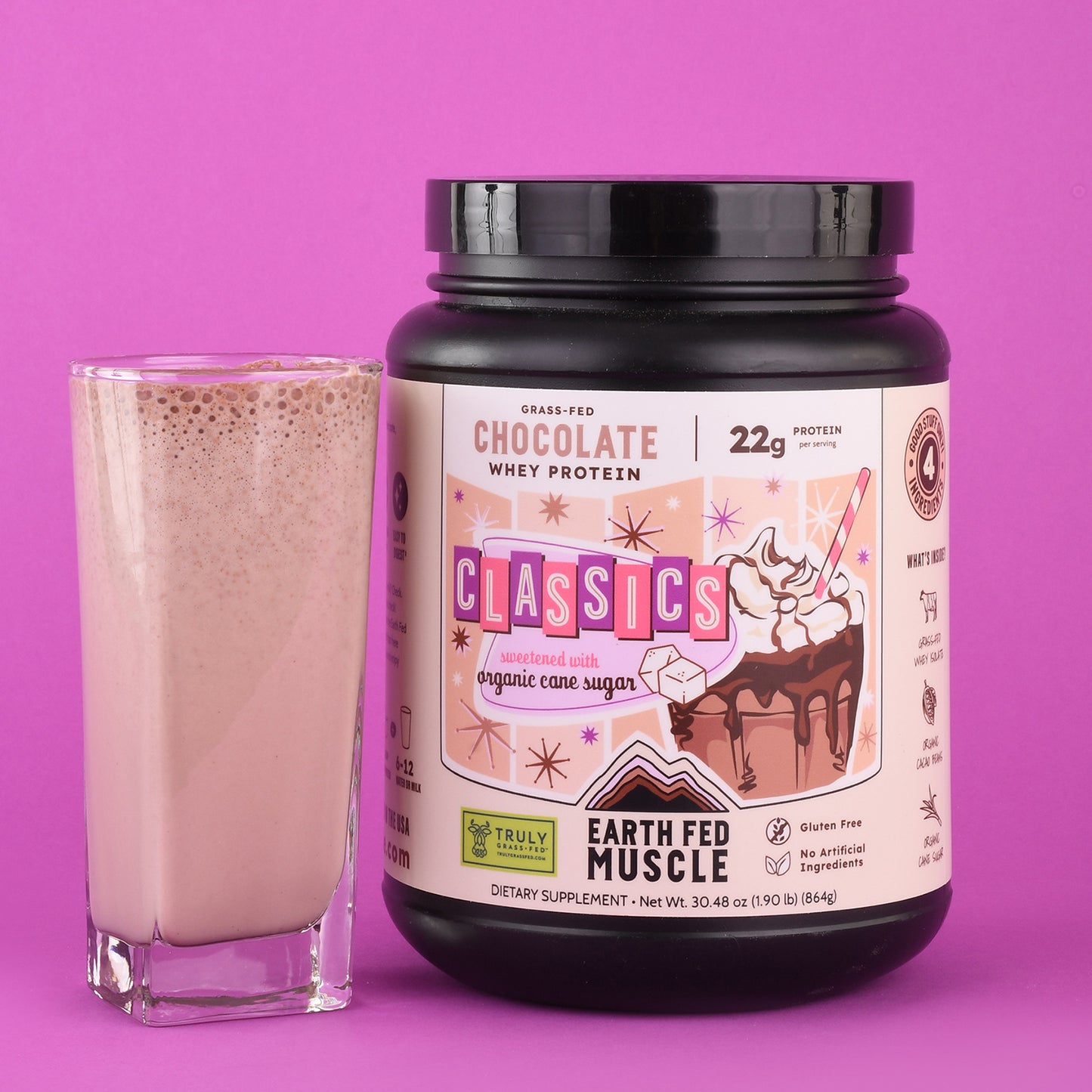 SEASONAL FLAVOR: Classics Chocolate Grass-Fed Whey Protein w/ Real Sugar