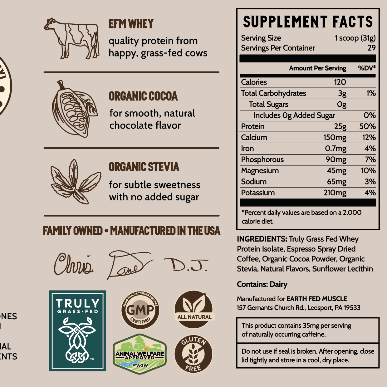 Magic Beans Mocha Grass-Fed Whey Protein