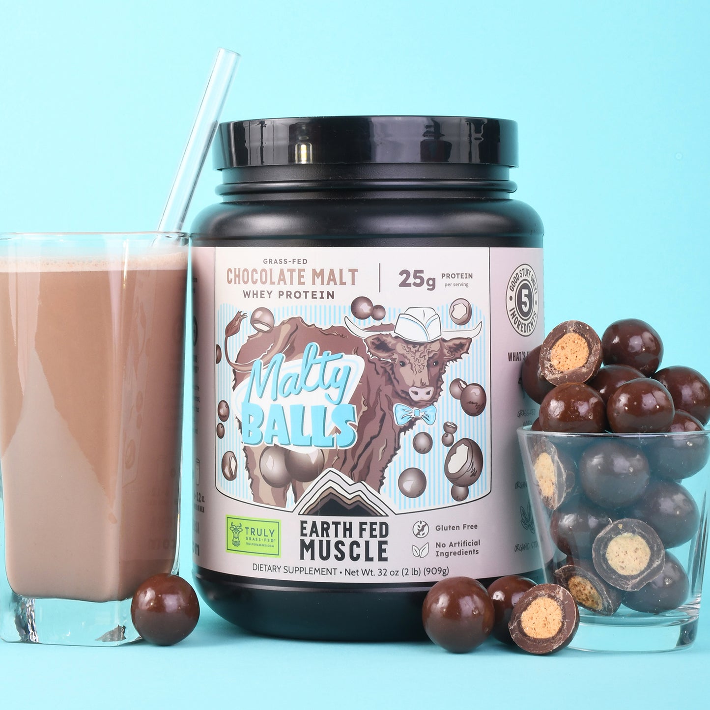 SEASONAL FLAVOR: Malty Balls Chocolate Malt Grass-Fed Whey Protein