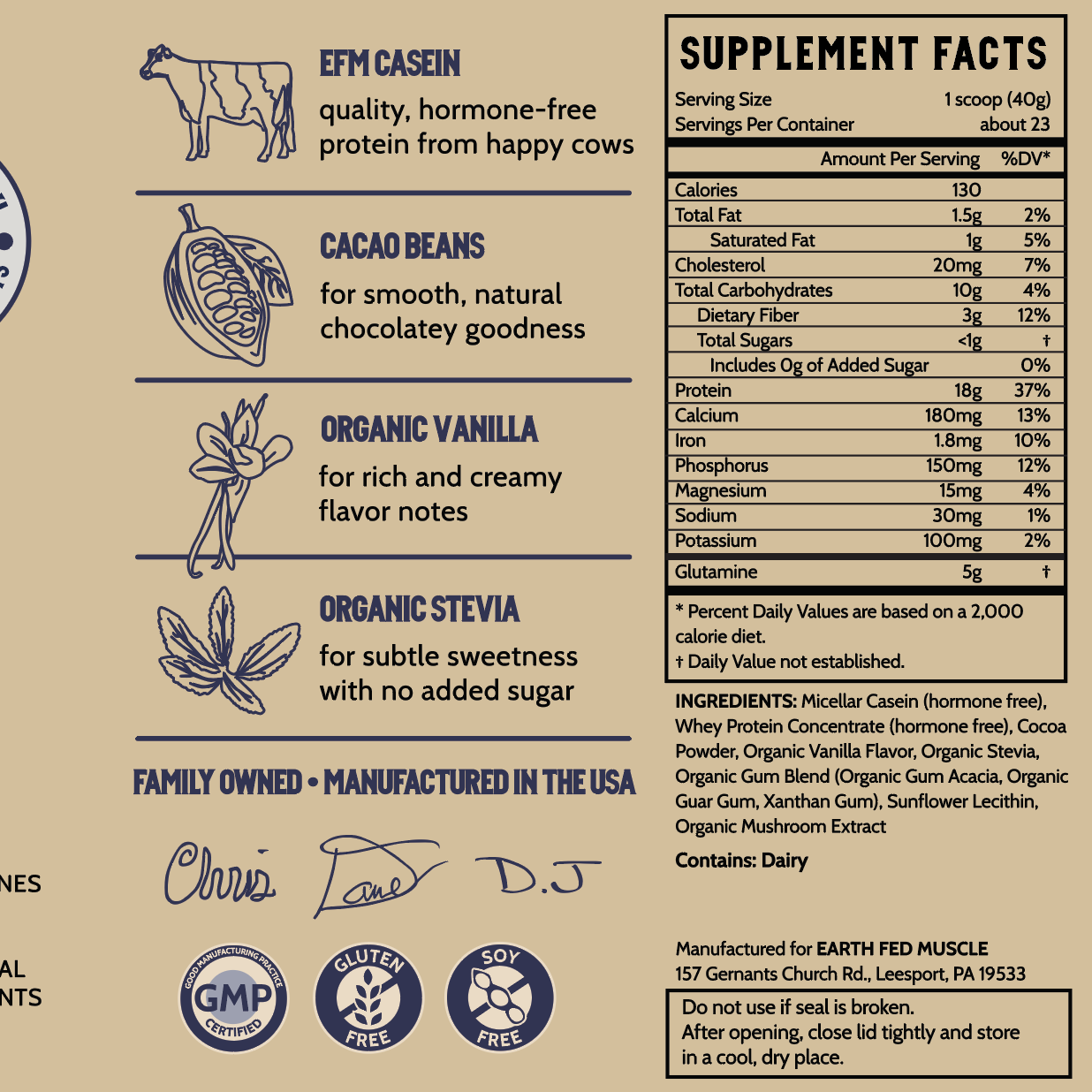 Nocturnal Dark Chocolate Casein Protein