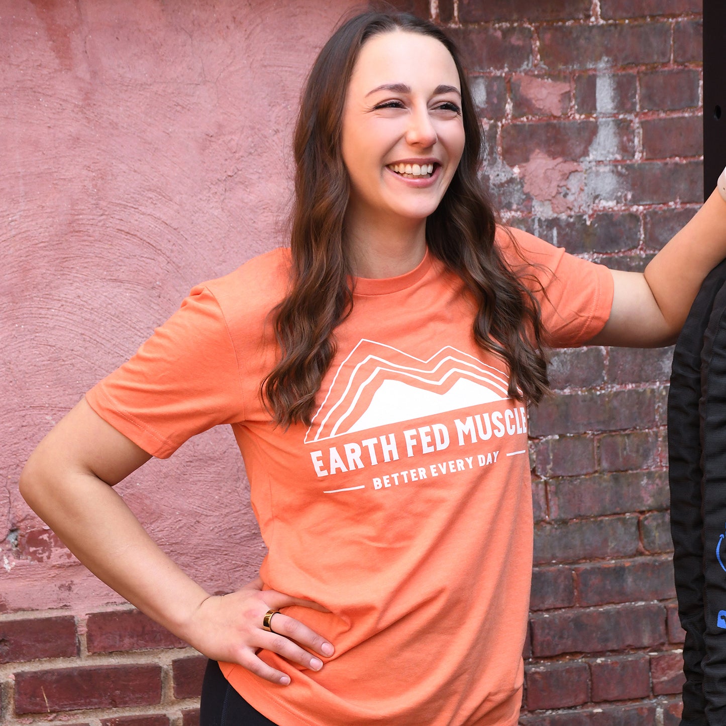 Heather Orange Logo Tee