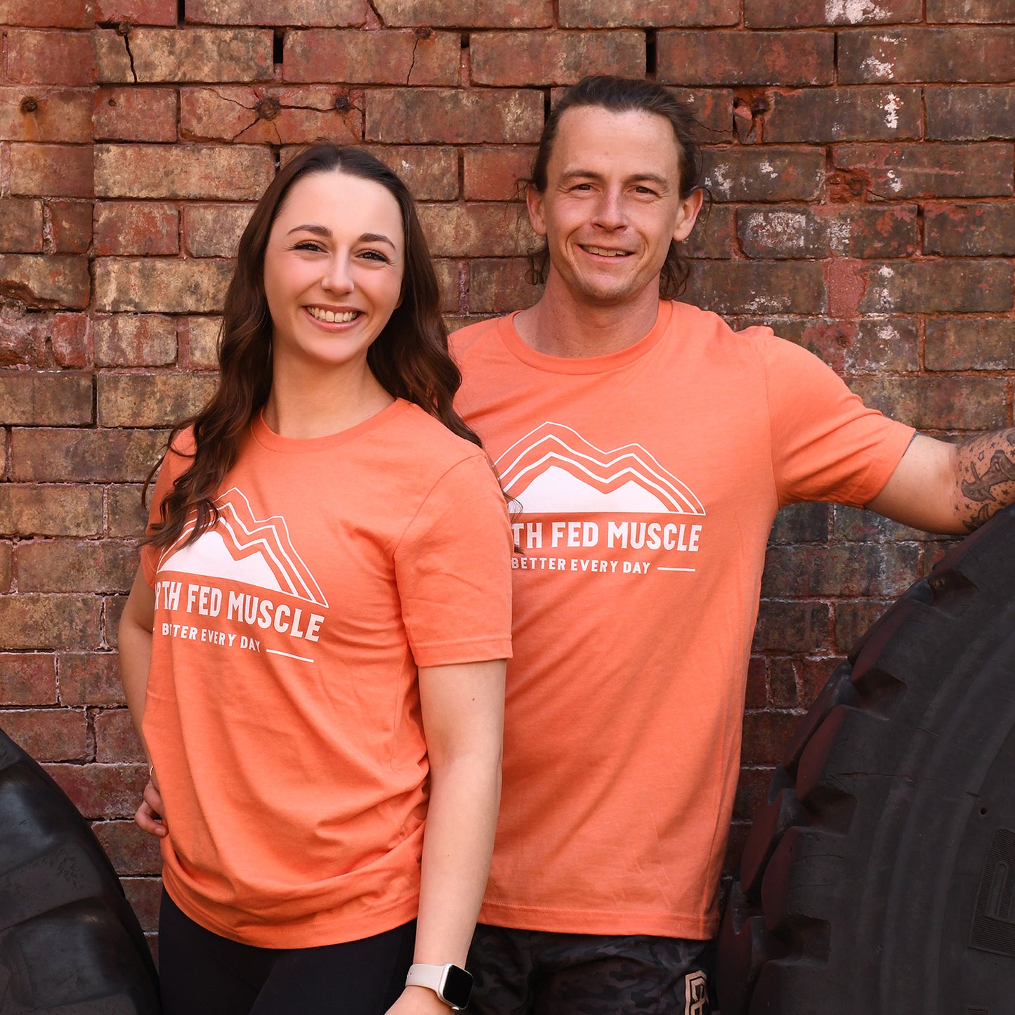 Heather Orange Logo Tee