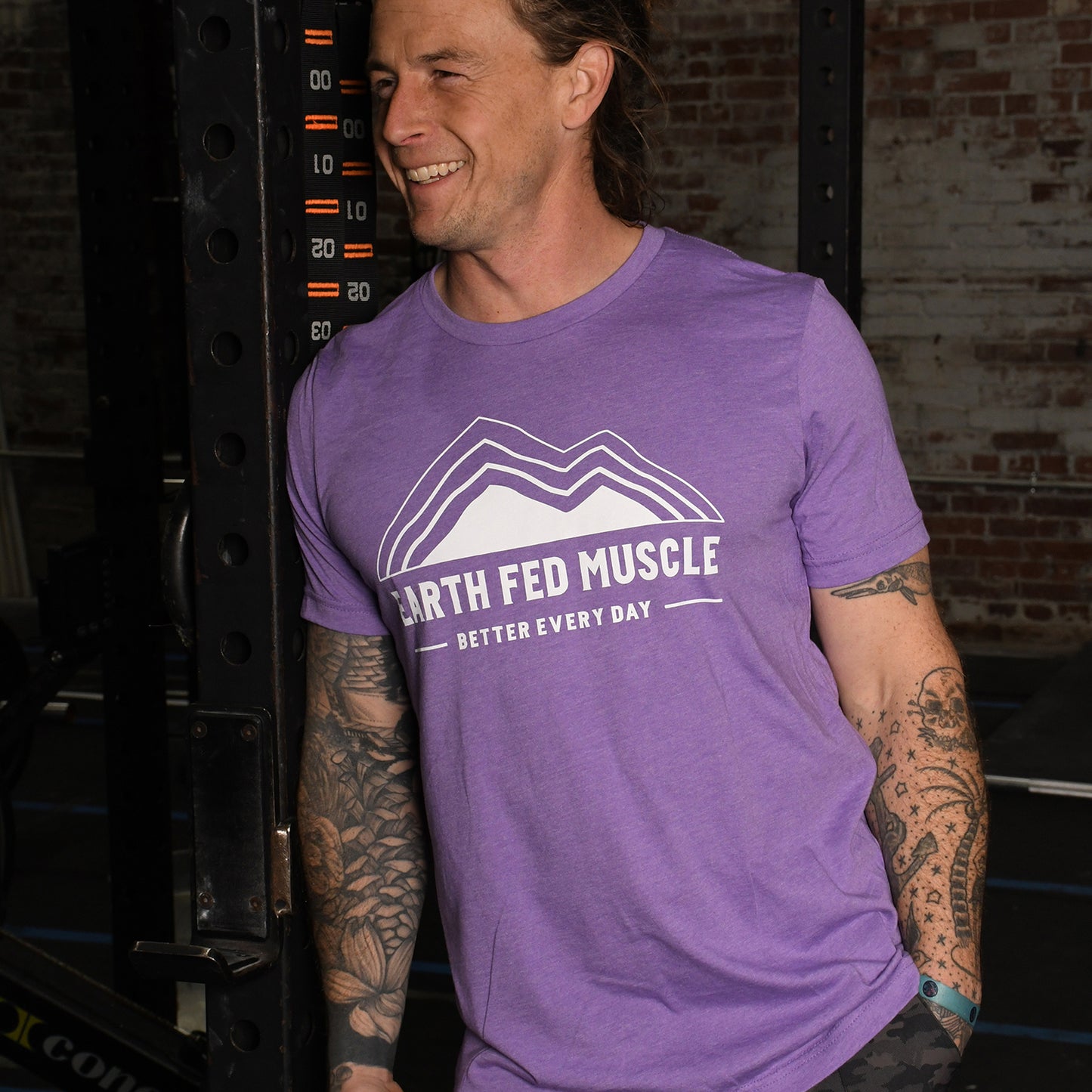 Heather Purple Logo Tee