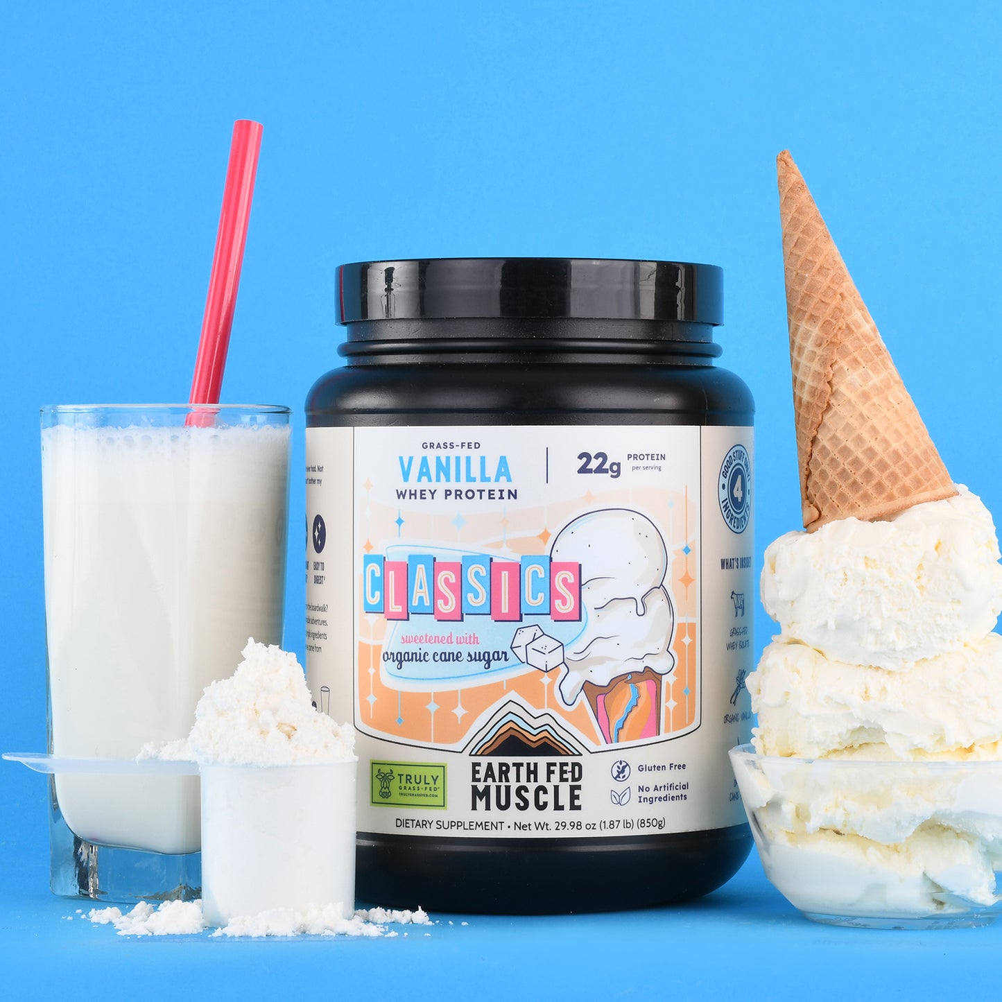 SEASONAL FLAVOR: Classics Vanilla Grass-Fed Whey Protein w/ Real Sugar