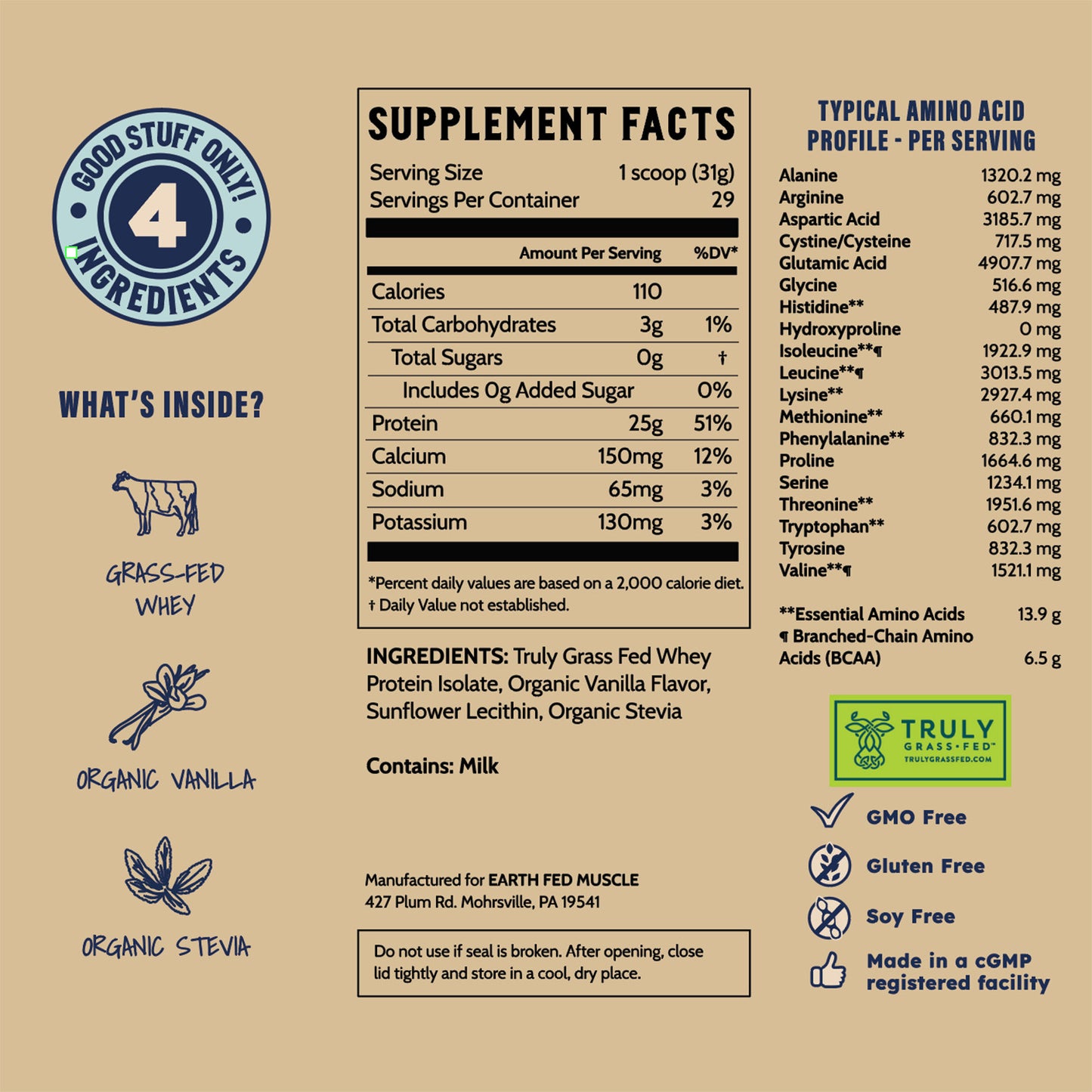 Whey Back Vanilla Grass-Fed Whey Protein