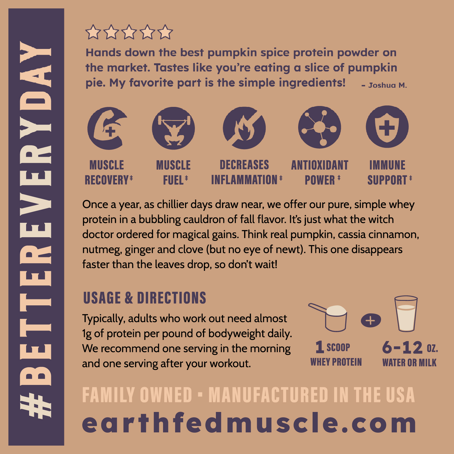 SEASONAL FLAVOR: Witch’s Whey Pumpkin Spice Grass-Fed Whey Protein