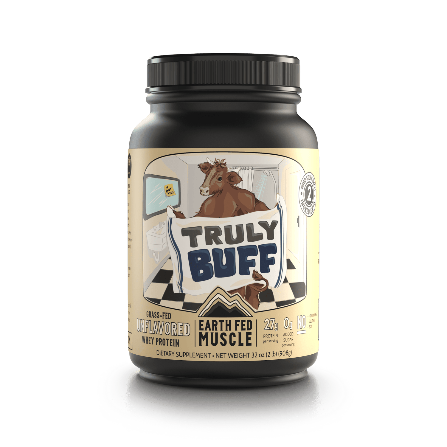 Truly Buff Unflavored Grass Fed Whey Protein Powder by Earth Fed Muscle