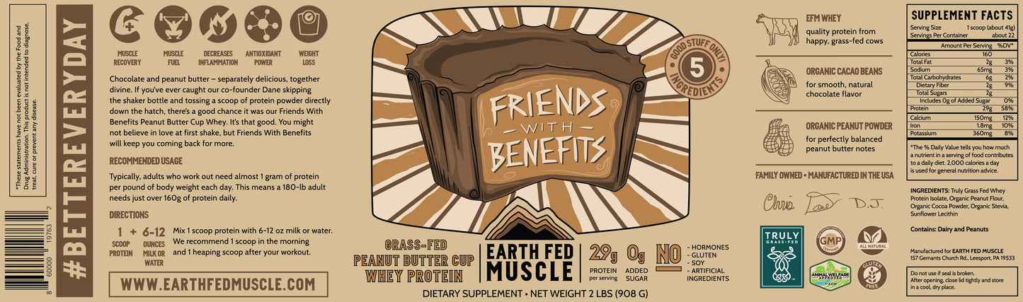Friends with Benefits Peanut Butter Cup Grass Fed Protein