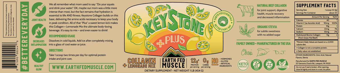 Keystone Plus Collagen Lemonade Mix