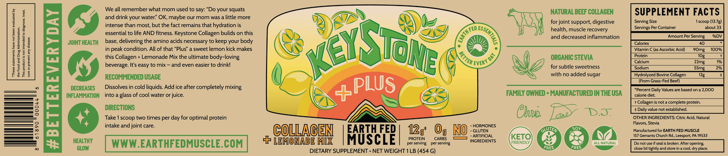 Keystone Plus Collagen Lemonade Mix