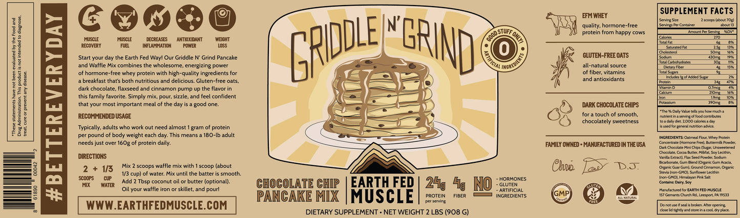 Griddle n' Grind Chocolate Chip Pancake and Waffle Mix