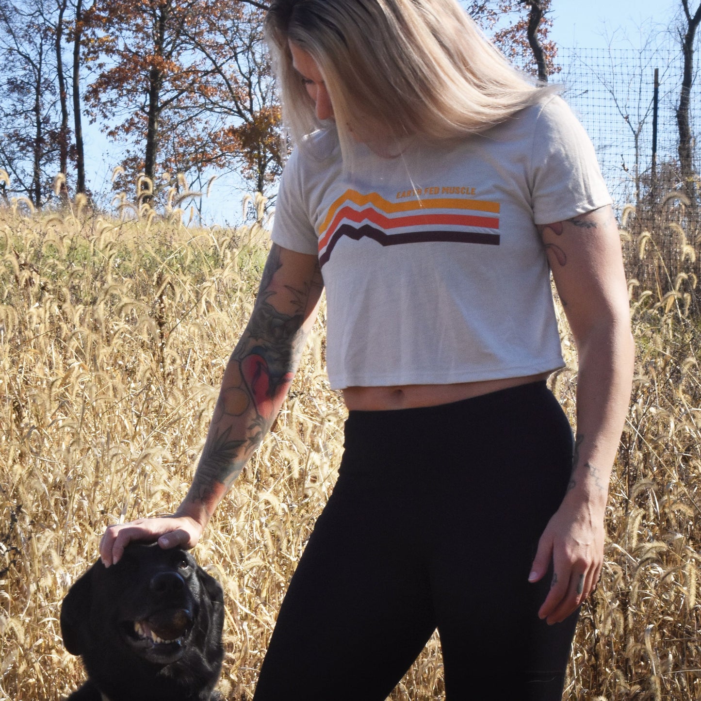 Fancy Retro Tri-Color Crop Top